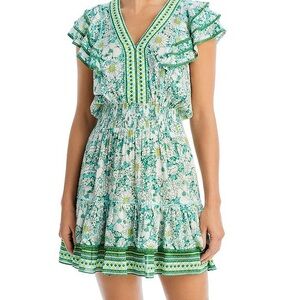 Poupette St. Barth Floral Green Dress